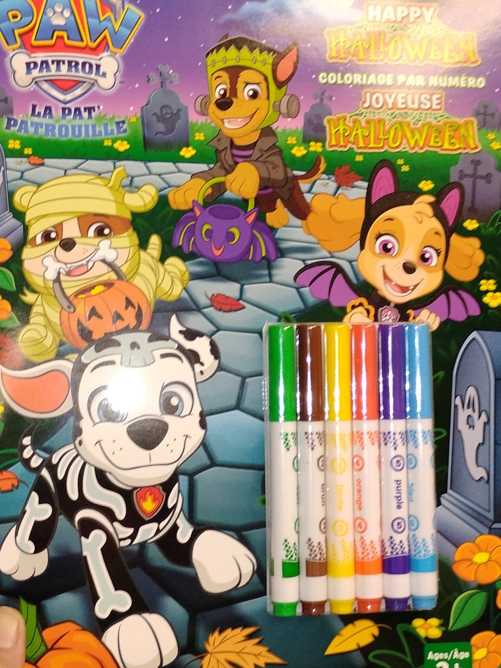 Halloween Paw Patrol Coloring Book & Marker Set